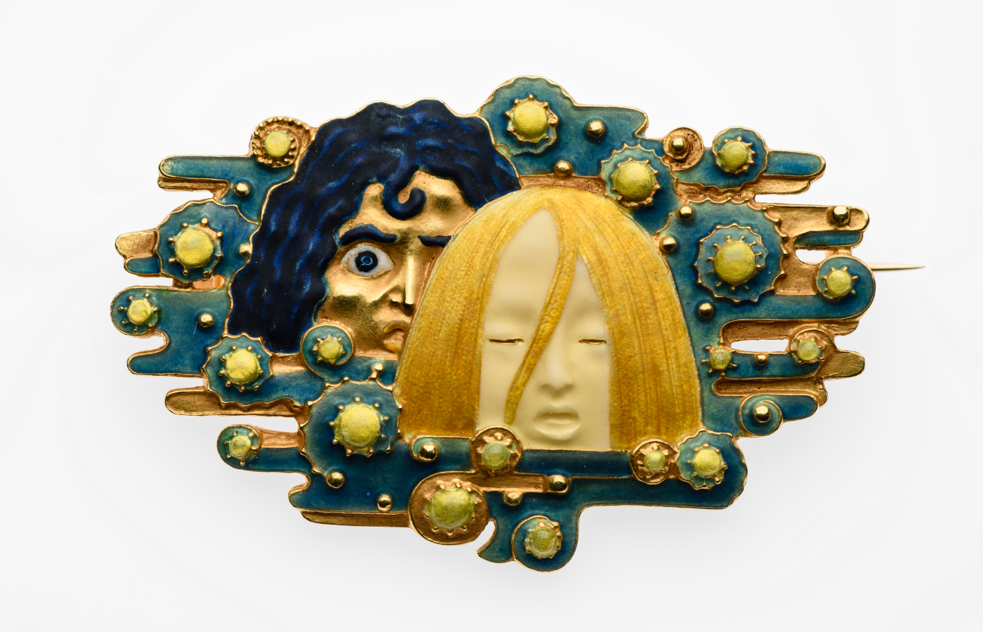   Eugène Samuel Grasset 1899 Apparitions brooch in gold and enamel