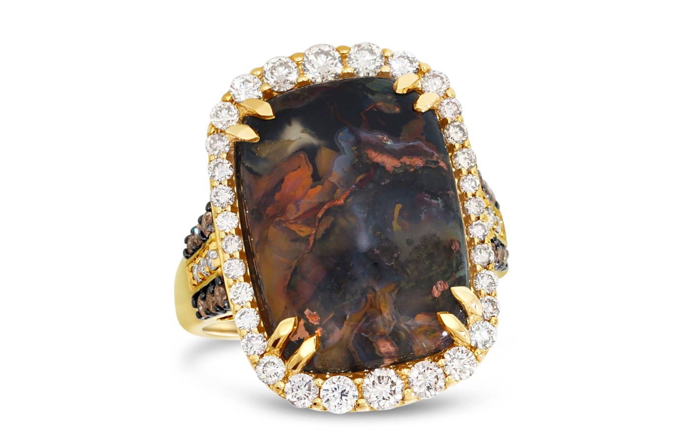  Le Vian® ring with an 11 carat Aquadite, Nude Diamonds™ and Chocolate Diamonds® set in 14K Honey Gold™