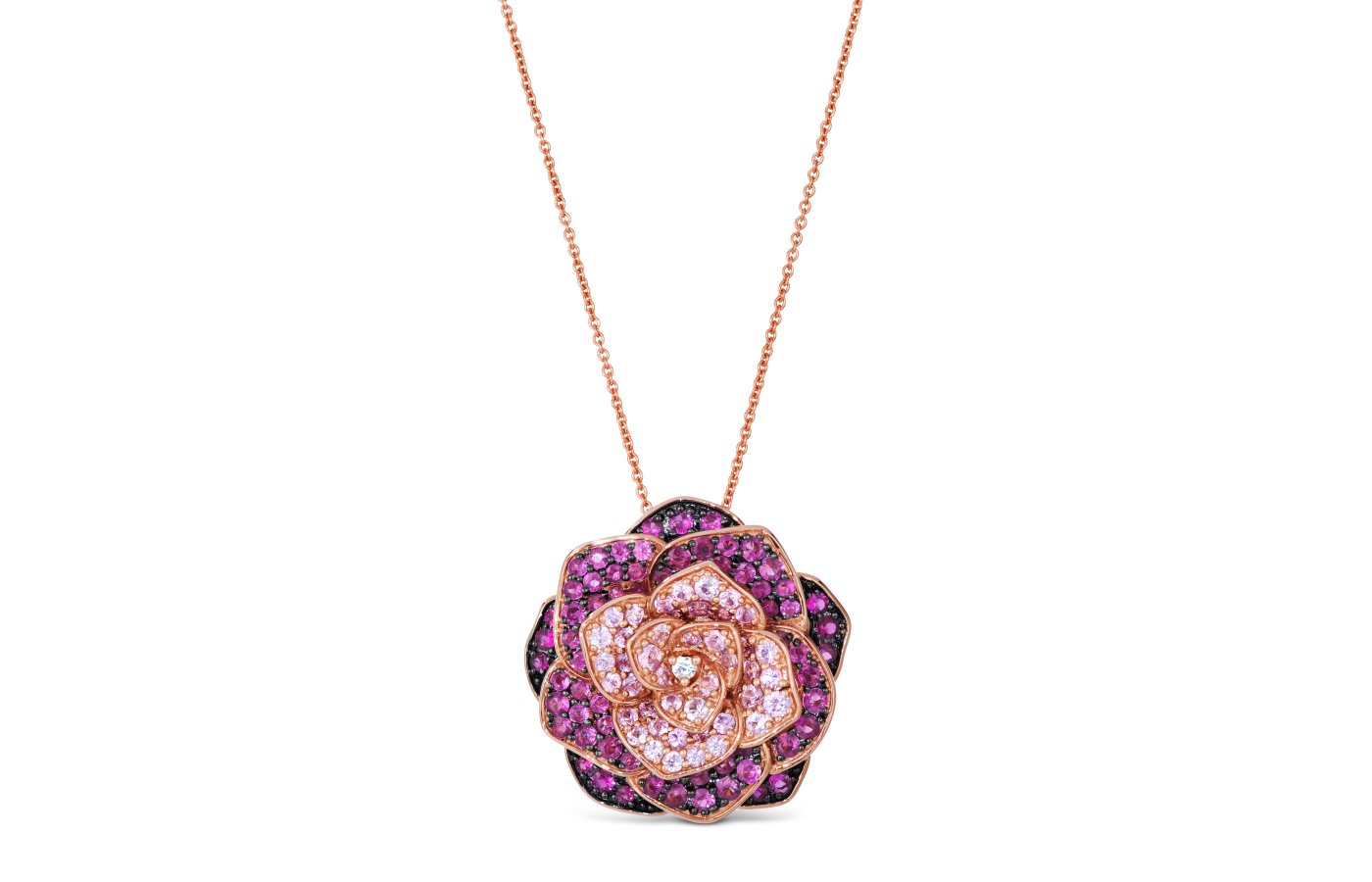  Le Vian Ombrè® pendant with 2.37 carats of Strawberry Ombrè® Sapphires and Vanilla Sapphire™ set in 14K Strawberry Gold®