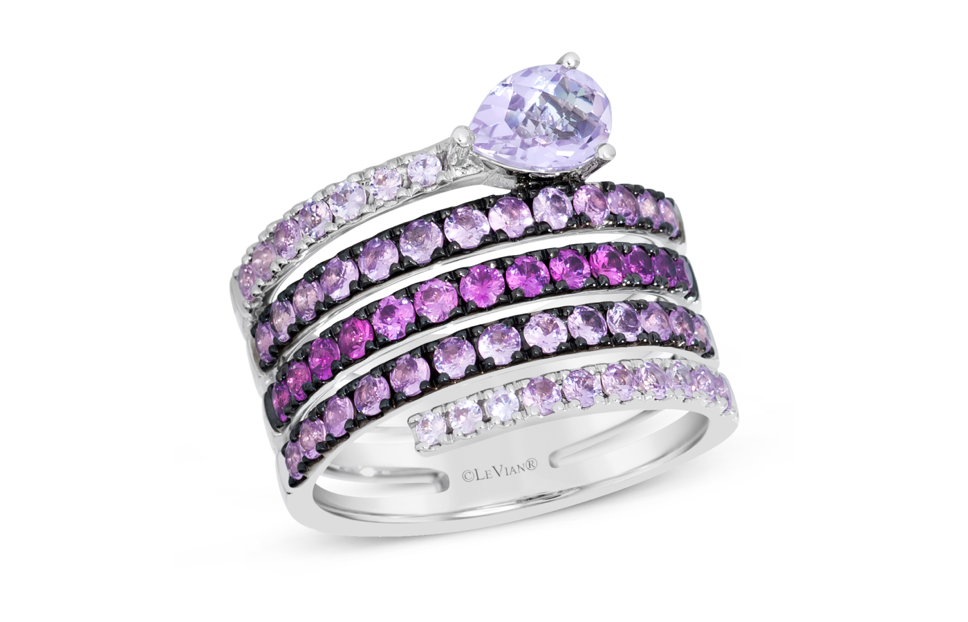  Le Vian Ombrè® ring with Cotton Candy Amethyst® and Strawberry Ombrè® Sapphires set in 14K Vanilla Gold®