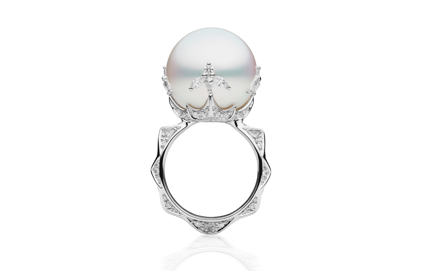  Paspaley Full Moon ring in white gold, Australian South Sea pearl and diamond