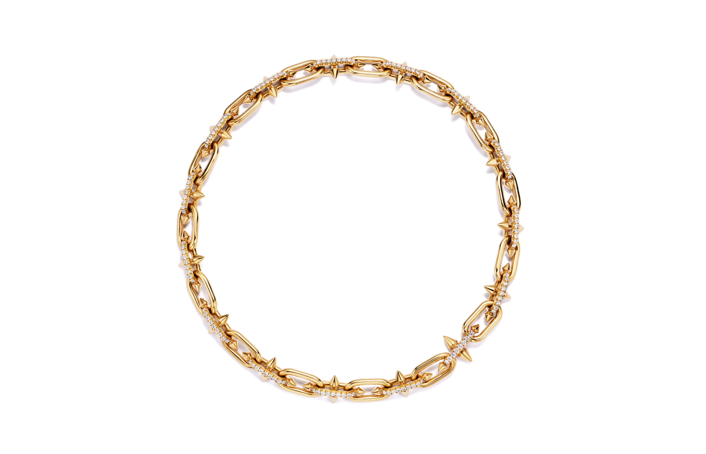 Tiffany Titan by Pharrell Williams clasp necklace in gold and diamond