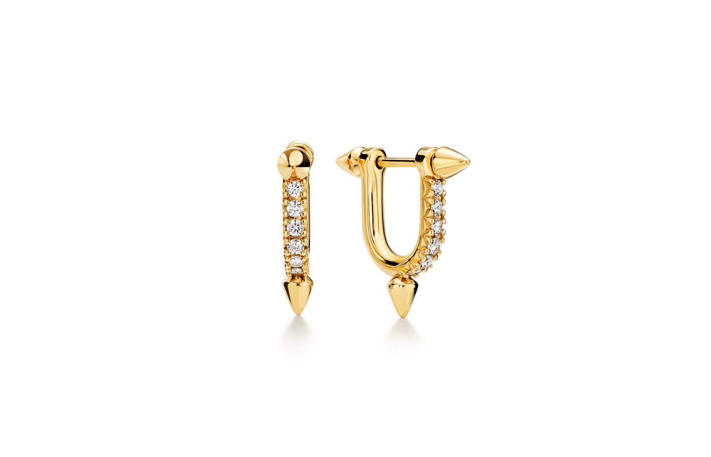  Tiffany Titan by Pharrell Williams small earrings in gold and diamond