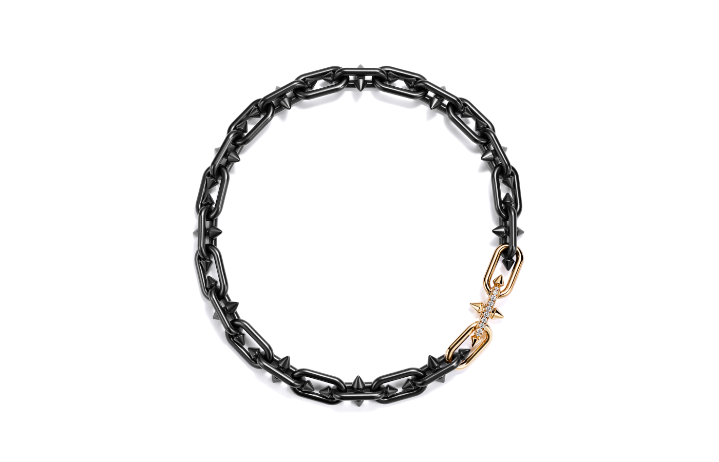  Tiffany Titan by Pharrell Williams necklace in titanium, gold and diamond