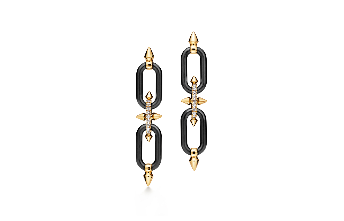 Tiffany Titan by Pharrell Williams earrings in titanium, gold and diamond