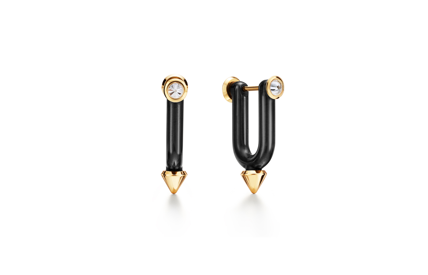  Tiffany Titan by Pharrell Williams earrings in titanium, gold and diamond