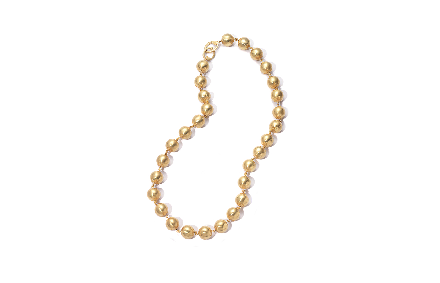  COOMI chain necklace with 20k yellow gold beads with a paisley design 
