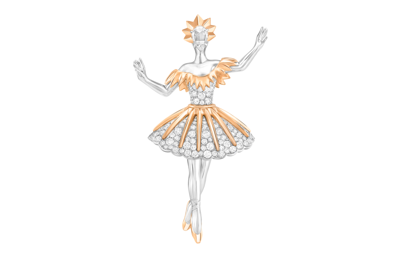 Van Cleef & Arpels Ludmila ballerina clip  with yellow sapphires and diamonds in gold and white gold