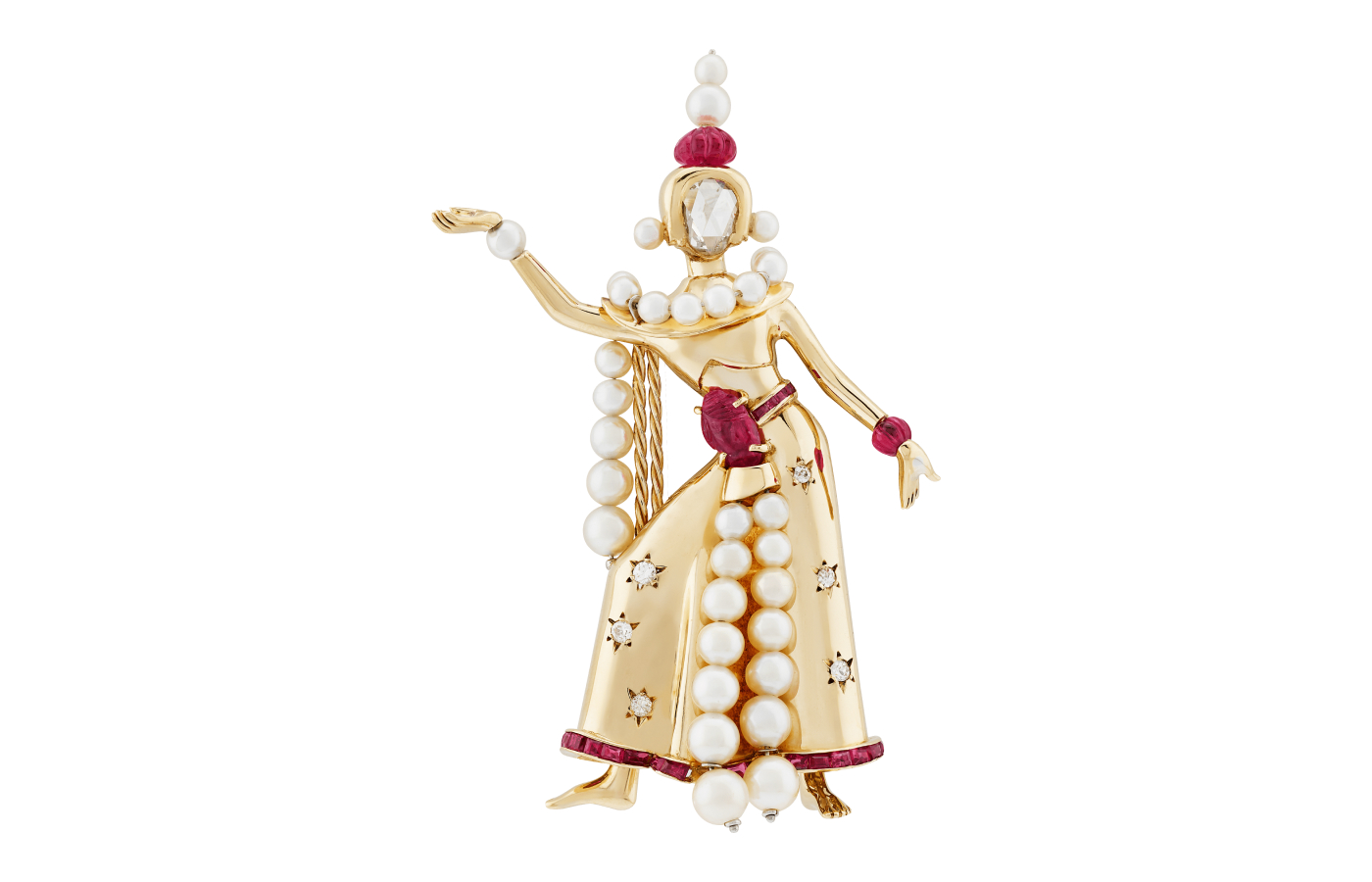  Van Cleef & Arpels Ballerina clip  in precious gems and gold