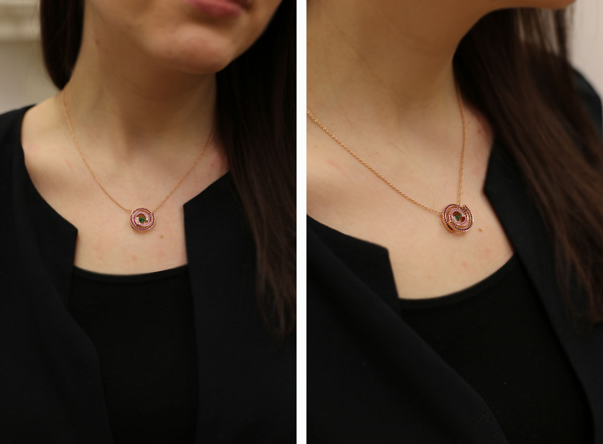 Katerina wearing a Ruifier pendant