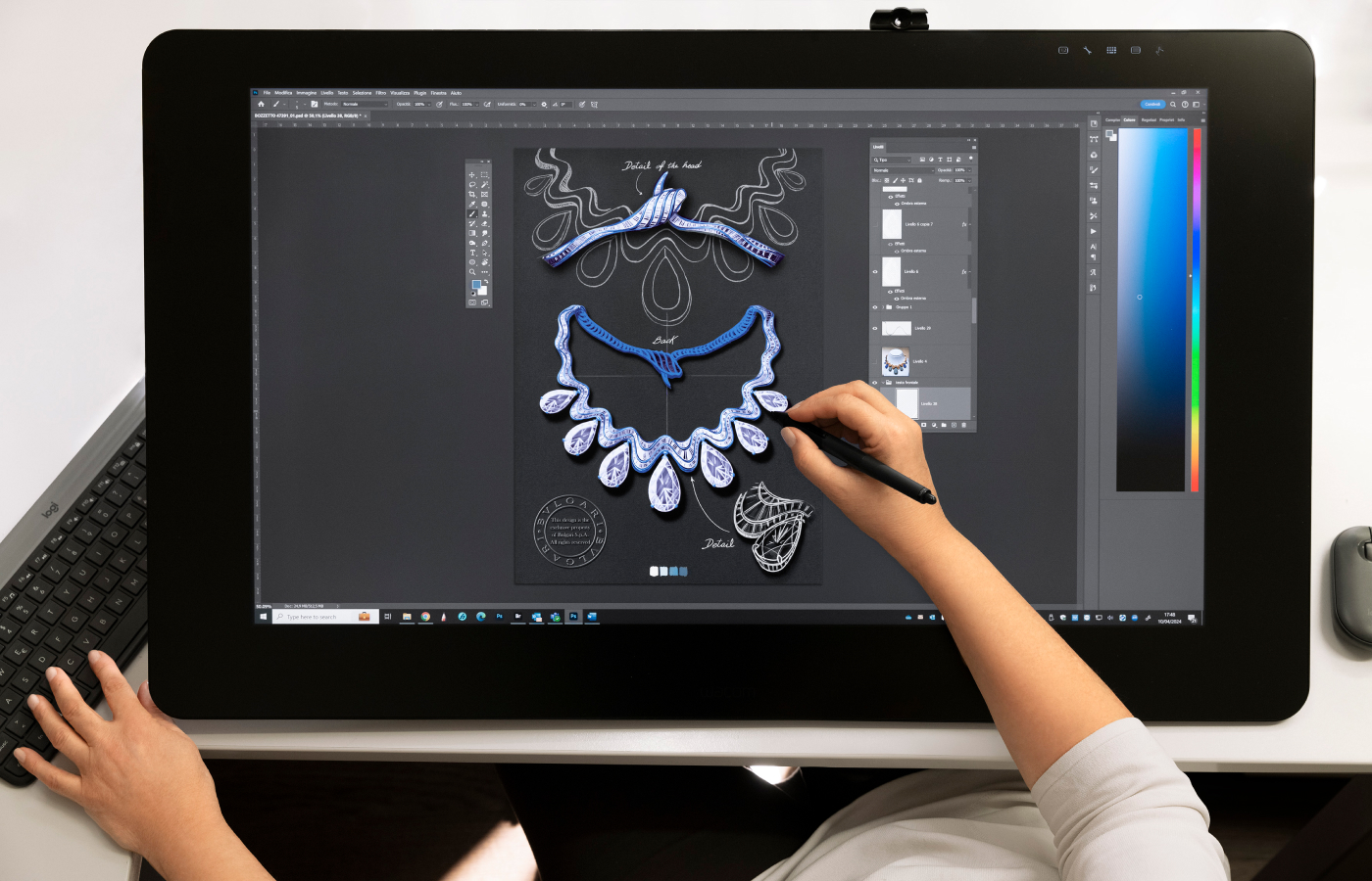  Sketching the Bvlgari Serpenti Aeterna necklace from the Aeterna collection