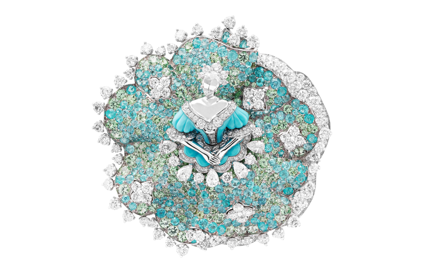  Van Cleef & Arpels Ballerina-inspired brooch with Paraiba tourmalines and diamonds 