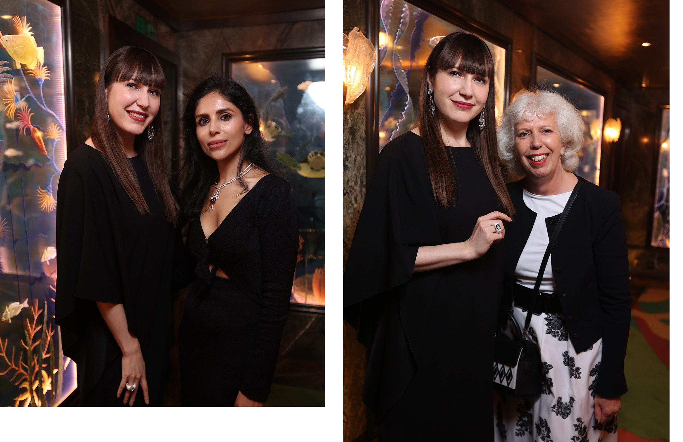  Katerina Perez with jewellery designer Karina Choudhary (left) and journalist Francesca Fearon in London