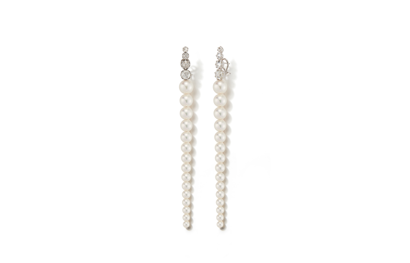  Mizuki Cascading earrings with Akoya pearls in 14k yellow gold from the Sea of Beauty collection 