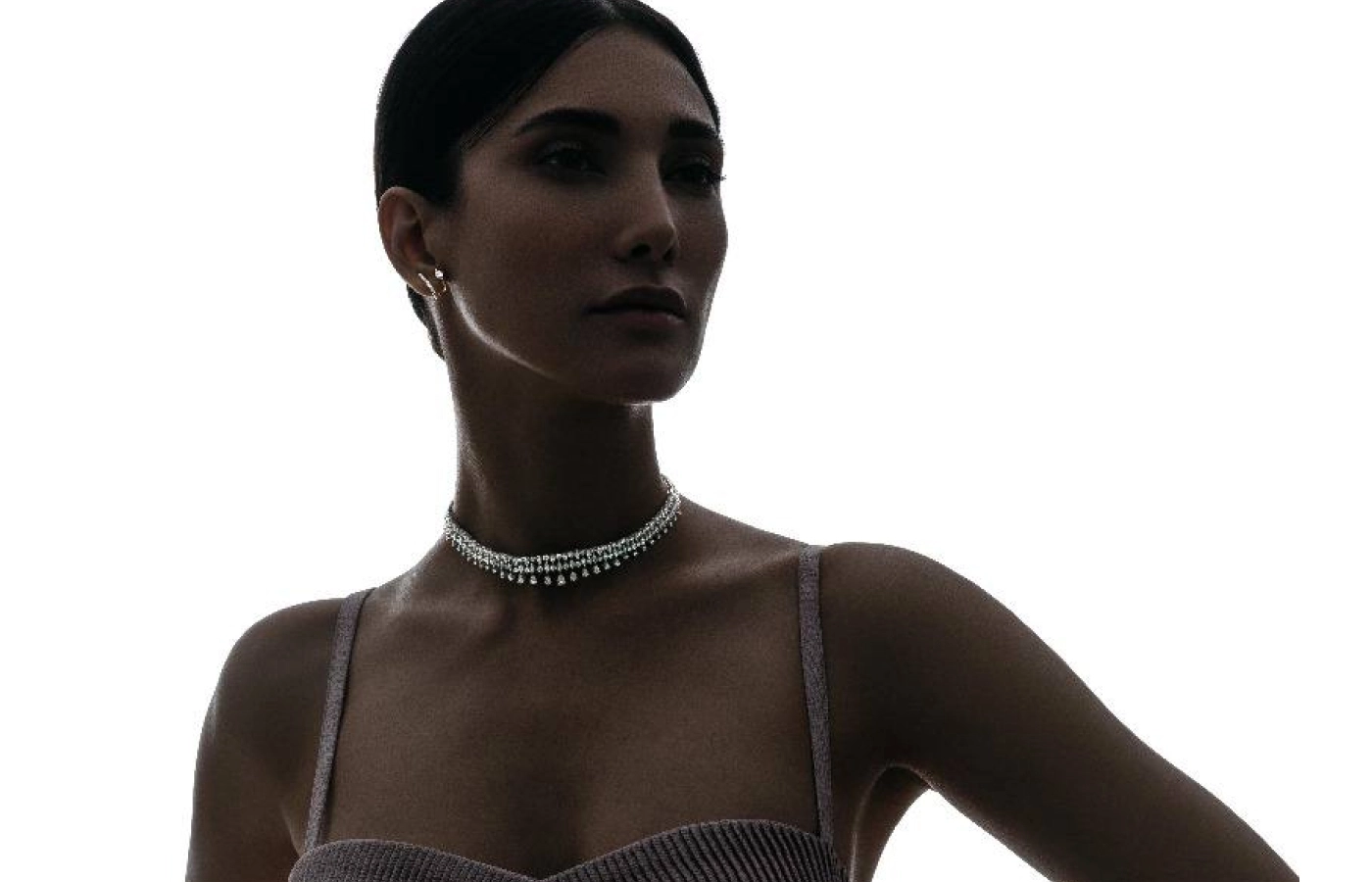  Hassanzadeh Jewellery Diamond Choker necklace from the Tales of Diamonds High Jewellery collection with 3.05 carats of round diamonds, 1.56 carats of pear-shaped diamonds, and 3.97 carats of marquise-shaped diamonds 