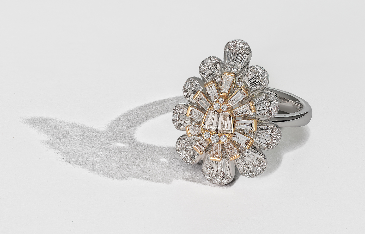  Hassanzadeh Jewellery Twilight Brilliance ring with 1.67 carats of round and baguette-cut diamonds 