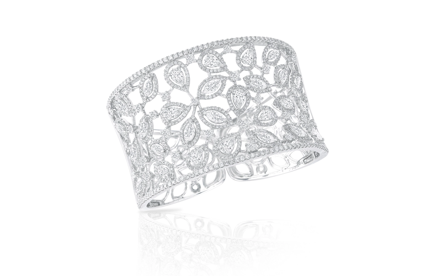 Cuff bracelet with marquise and pear-shaped diamonds by UltraLuxe 2024 participant Renee Jewellers