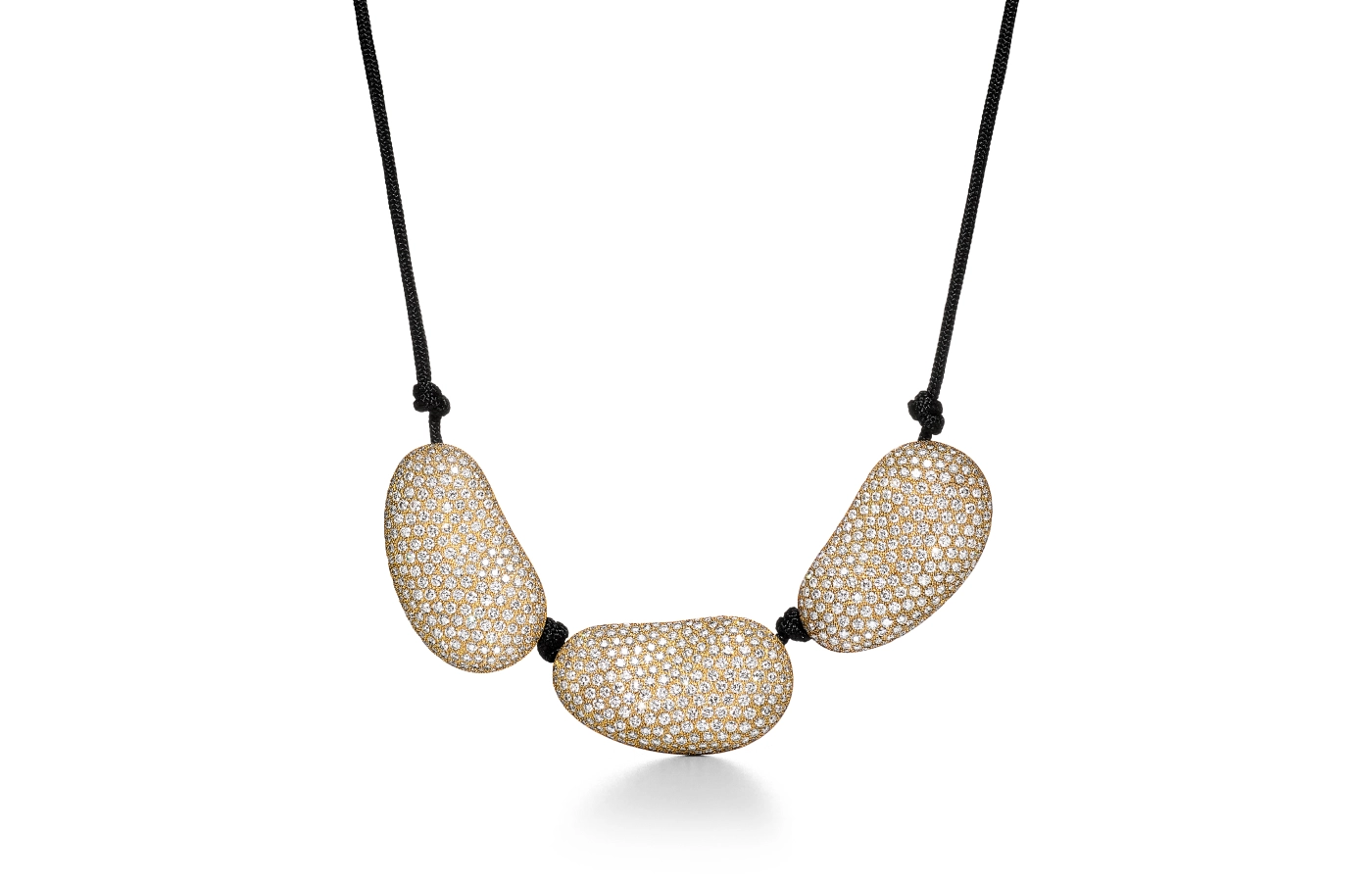 Tiffany & Co. Elsa Peretti Bean design Necklace with diamonds in 18k yellow Gold 