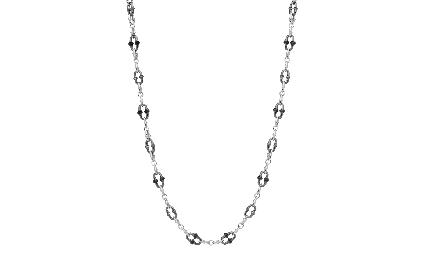  Paspaley Black Spinel Dive chain necklace from the Dive collection with black spinels set in 18k white gold 