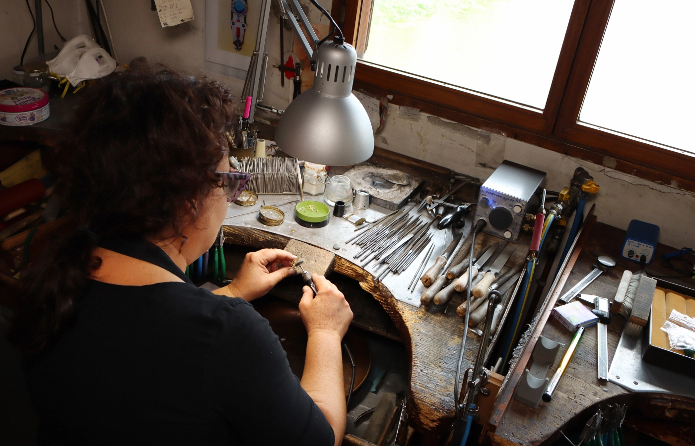 Carlotta, crafting jewels at the Fratelli Piccini workshop