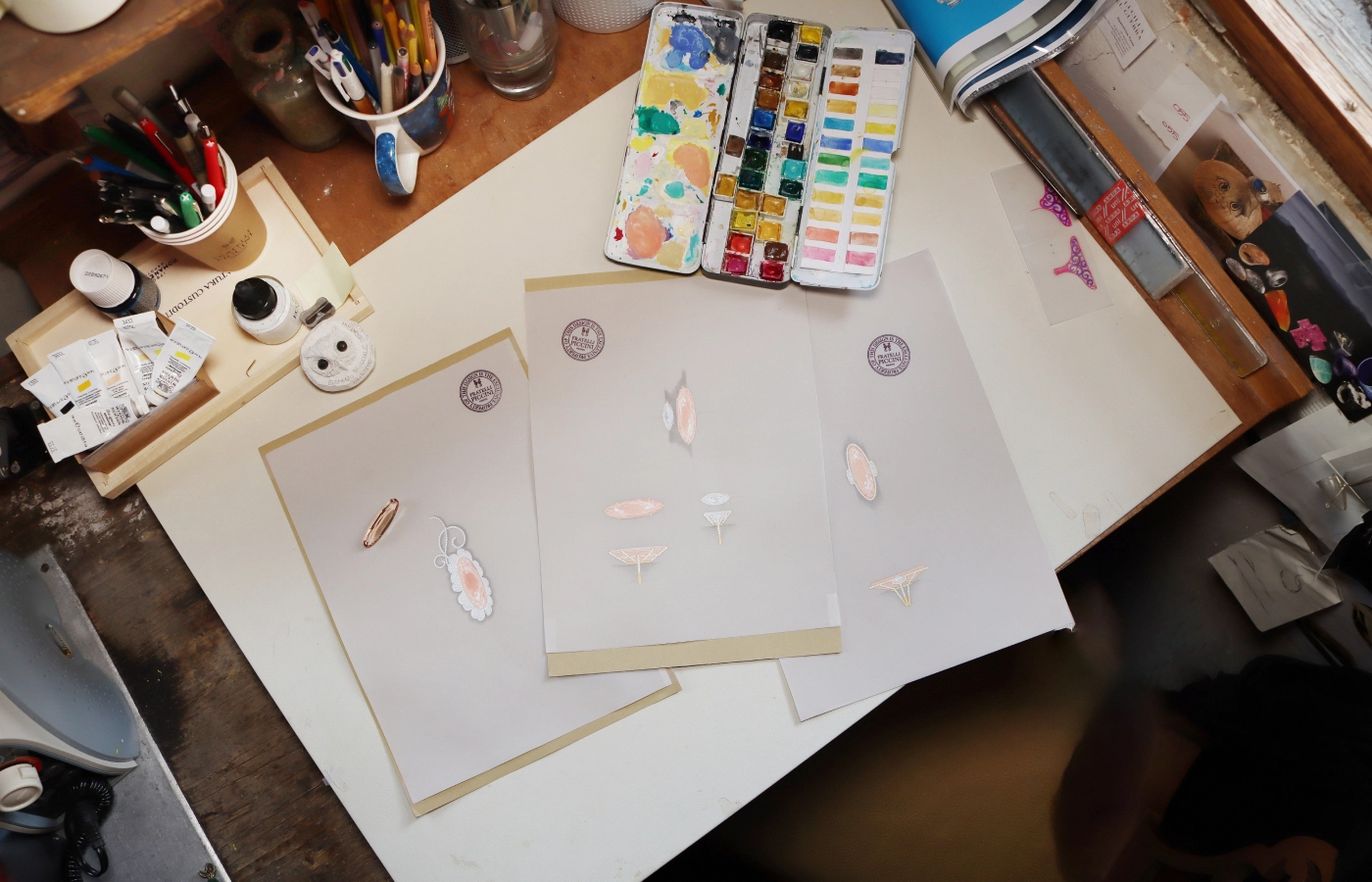 Gouaches at the Fratelli Piccini workshop