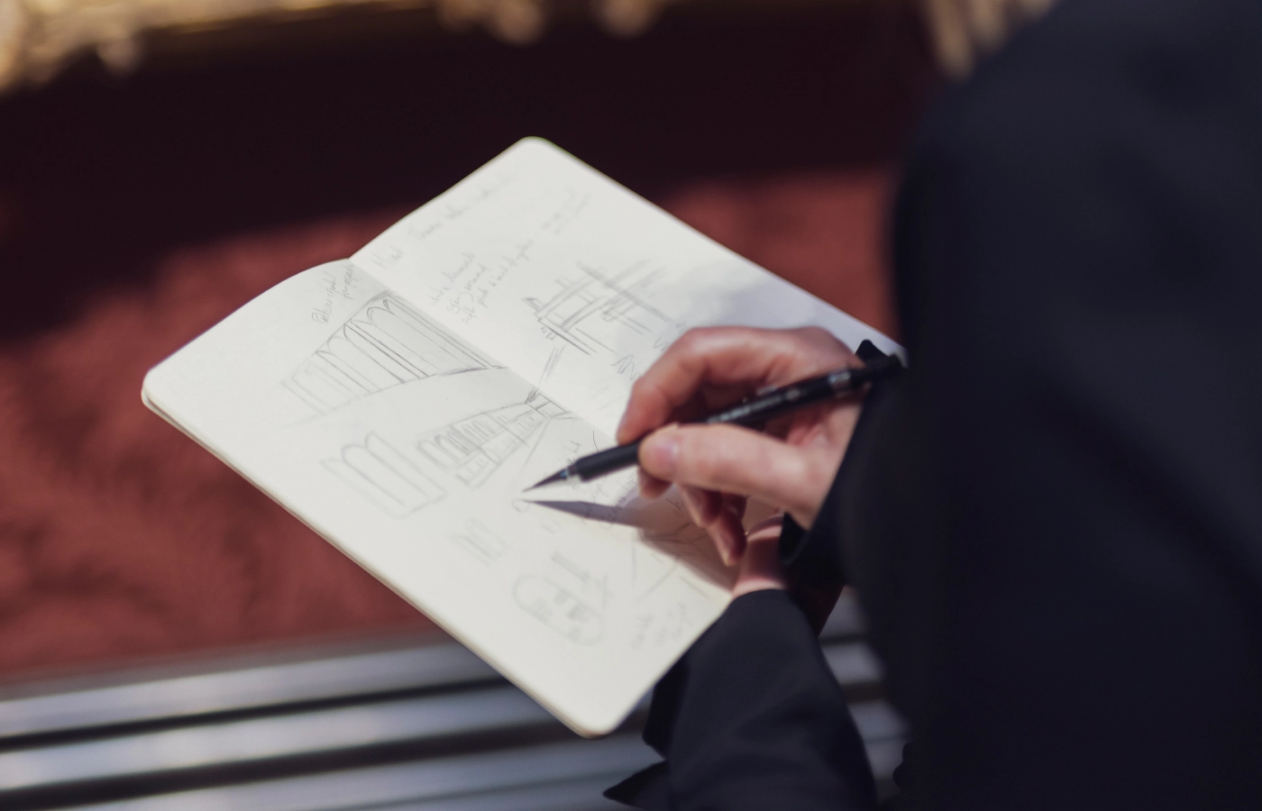  Rebecca Hawkins, Director of Design at Boodles, sketching inspiration for the Constable collection at The National Gallery, London