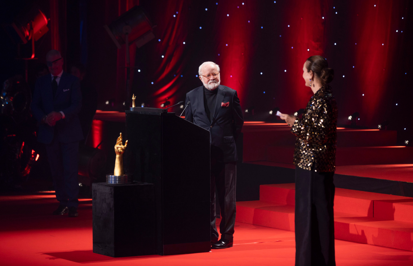  More winners arrive on stage to collect their awards at the annual Grand Prix d'Horlogerie de Genève ceremony on November 13, 2024