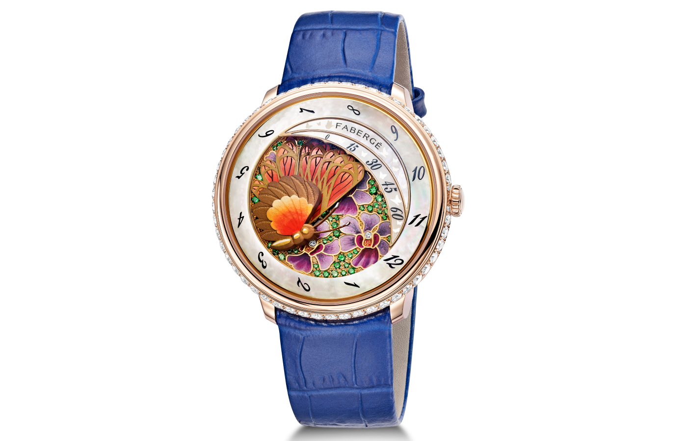 The Fabergé Compliquée Butterfly Blooms Sincere Platinum Jubilee Edition watch was nominated for the GPHG Ladies’ Complication Watch Prize 2024