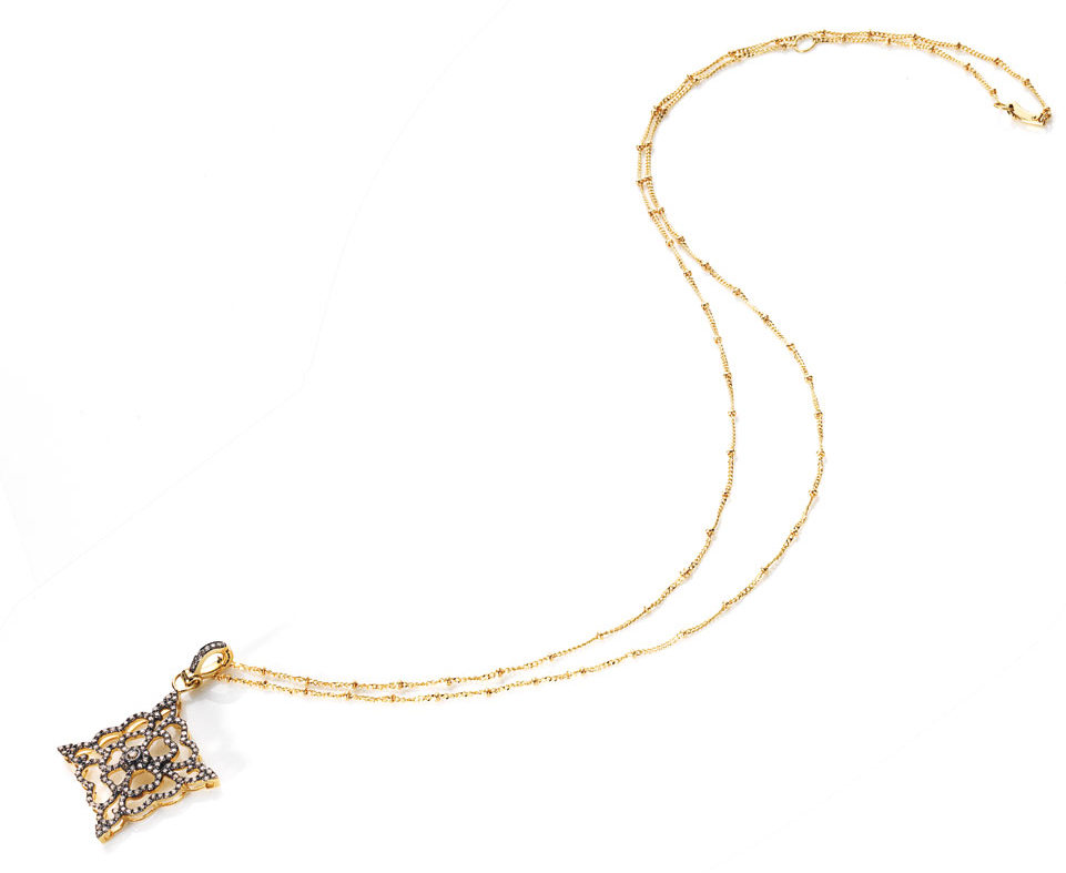 Золотая подвеска Lattice с бриллиантами аннушка дукас