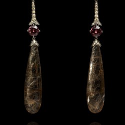 Annoushka One of a Kind 18K white gold, diamonds and rutilated Quartz earrings