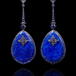 Annoushka One of a Kind 18K white gold, diamonds, Sapphire and Lapis earrings