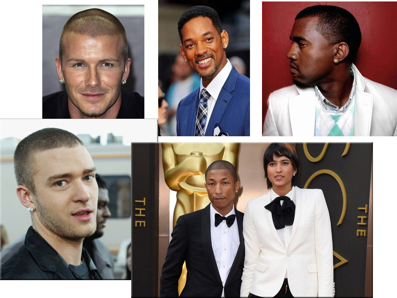 Male celebrities in diamond studs