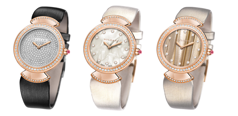 Bulgari Diva watches in rose gold with diamonds