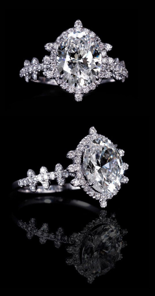 Number 4 out 20 one of a kind engagement rings to be produced each year. The number is engraved on the inside of the ring
