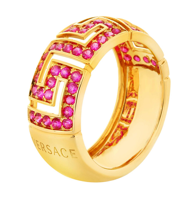 Versace новые украшения Greca золото рубины