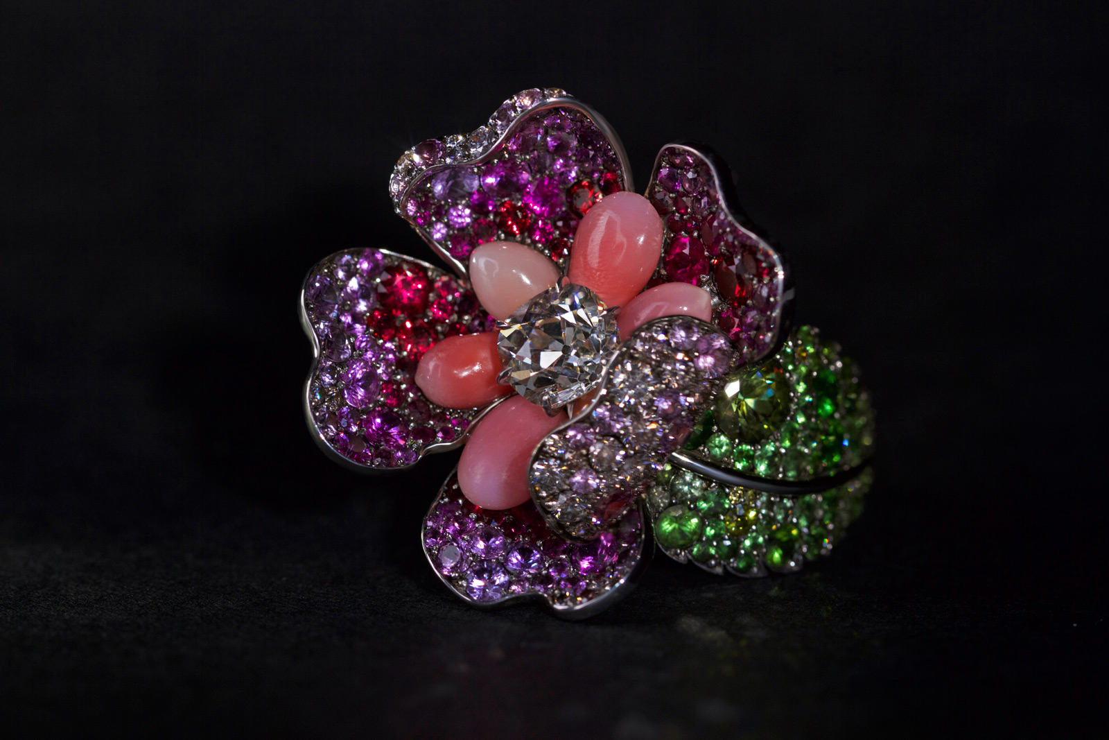 David Michael conch pearl flower ring 