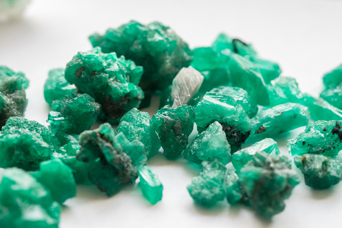 International Emerald Exchange rough emeralds. Photo credit: Juan Cristobal Cobo