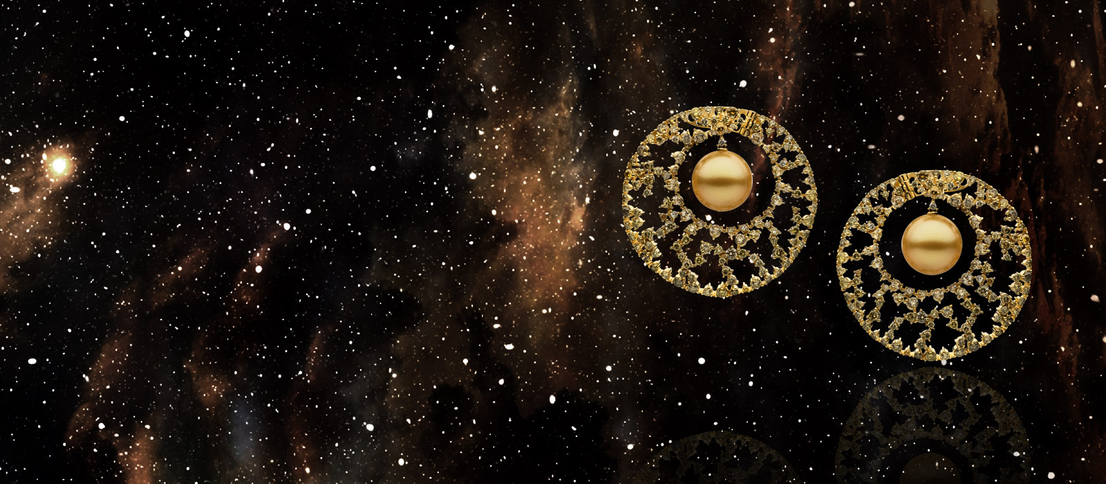 AUTORE gold earrings with diamonds and pearls from the Metropolitan collection