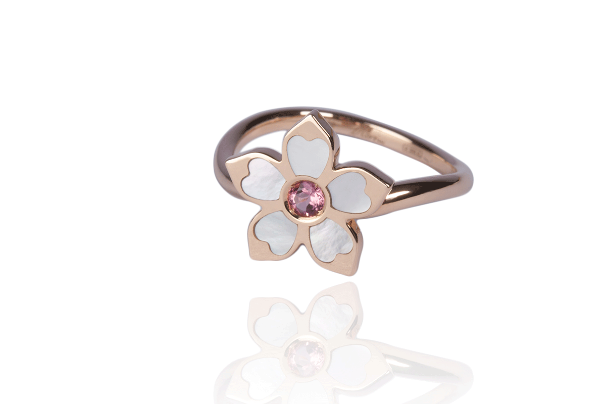  Ring in rose gold and tourmaline from the Vanilla Collection