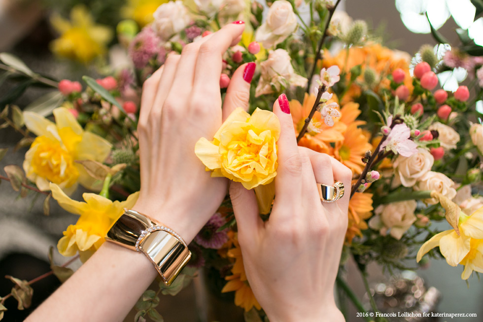 Escapade de Chaumet bracelet and ring un yellow gold and diamonds