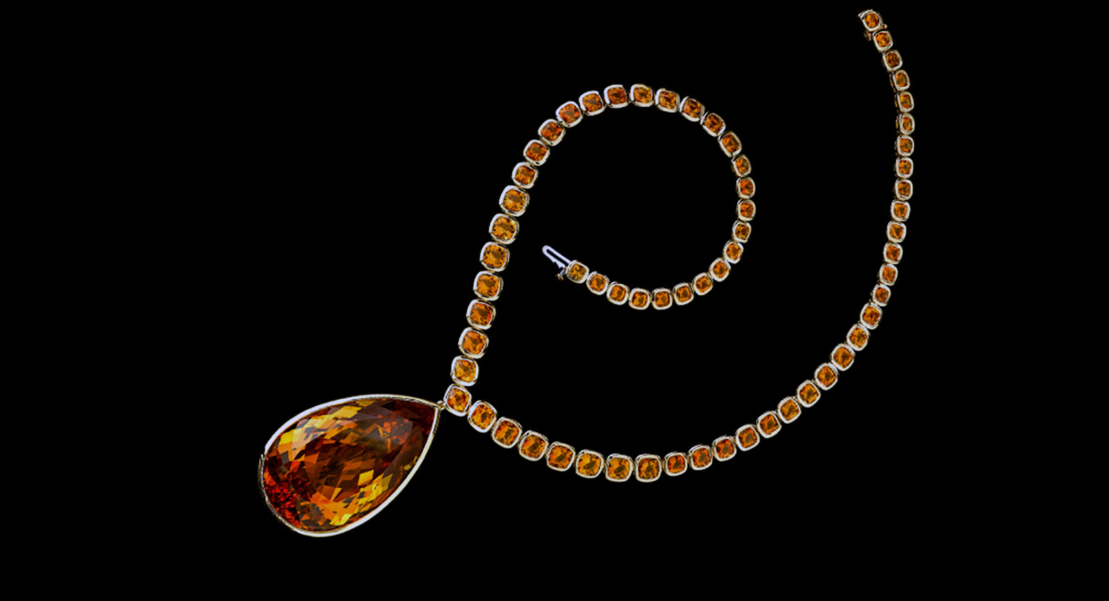 Robert Procop and Angelina Jolie necklace with 177.11-carat pear-shaped citrine drop