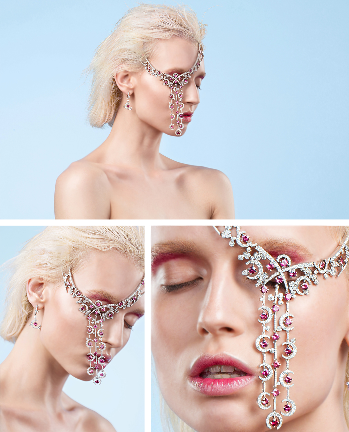 <p>Ichien necklace with pink spinels and diamonds set in white gold. Available at Ichien showroom – 76, Ultsa Sadovnicheskaya, Moscow, Russia</p>
