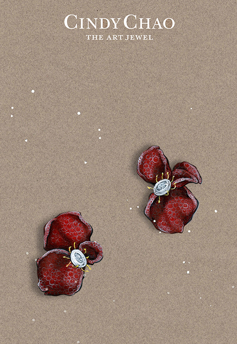 Ruby Rose Earrings by Cindy Chao