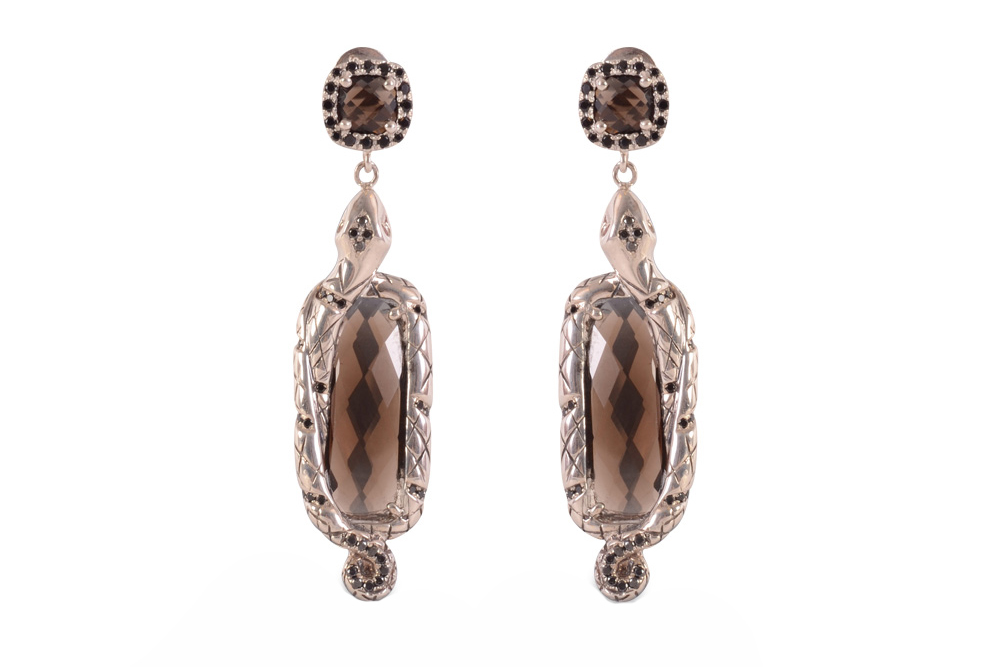 The Serpentne Drop Earrings by Vara Of London