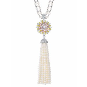 Aster Pearl Tassel Necklace