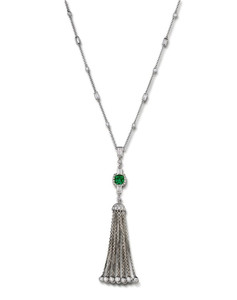 Deco Tassel Emerald Necklace