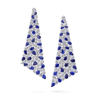 Earrings with sapphires and diamonds