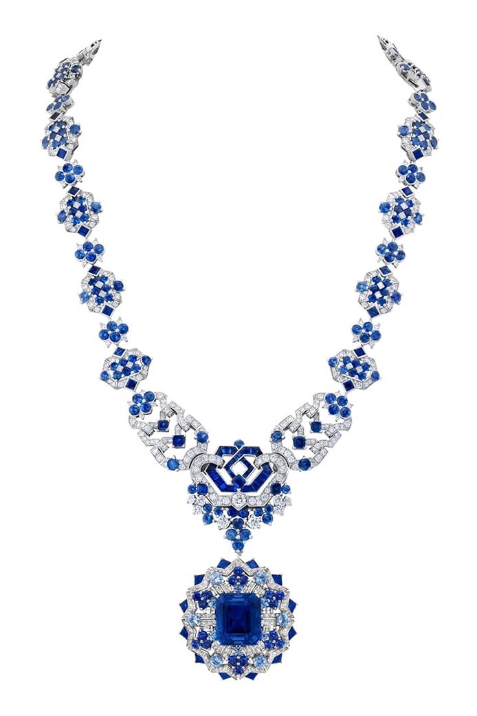 Verona transformable sautoir with sapphires and diamonds