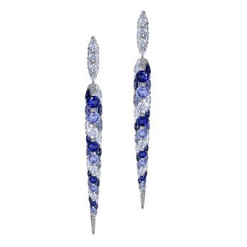 'Merveilles' earrings with sapphires and diamonds