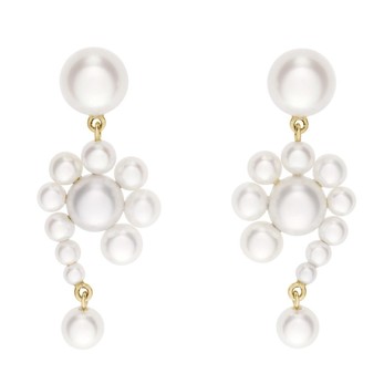 Escargot freshwater pearl earrings in 14-carat gold